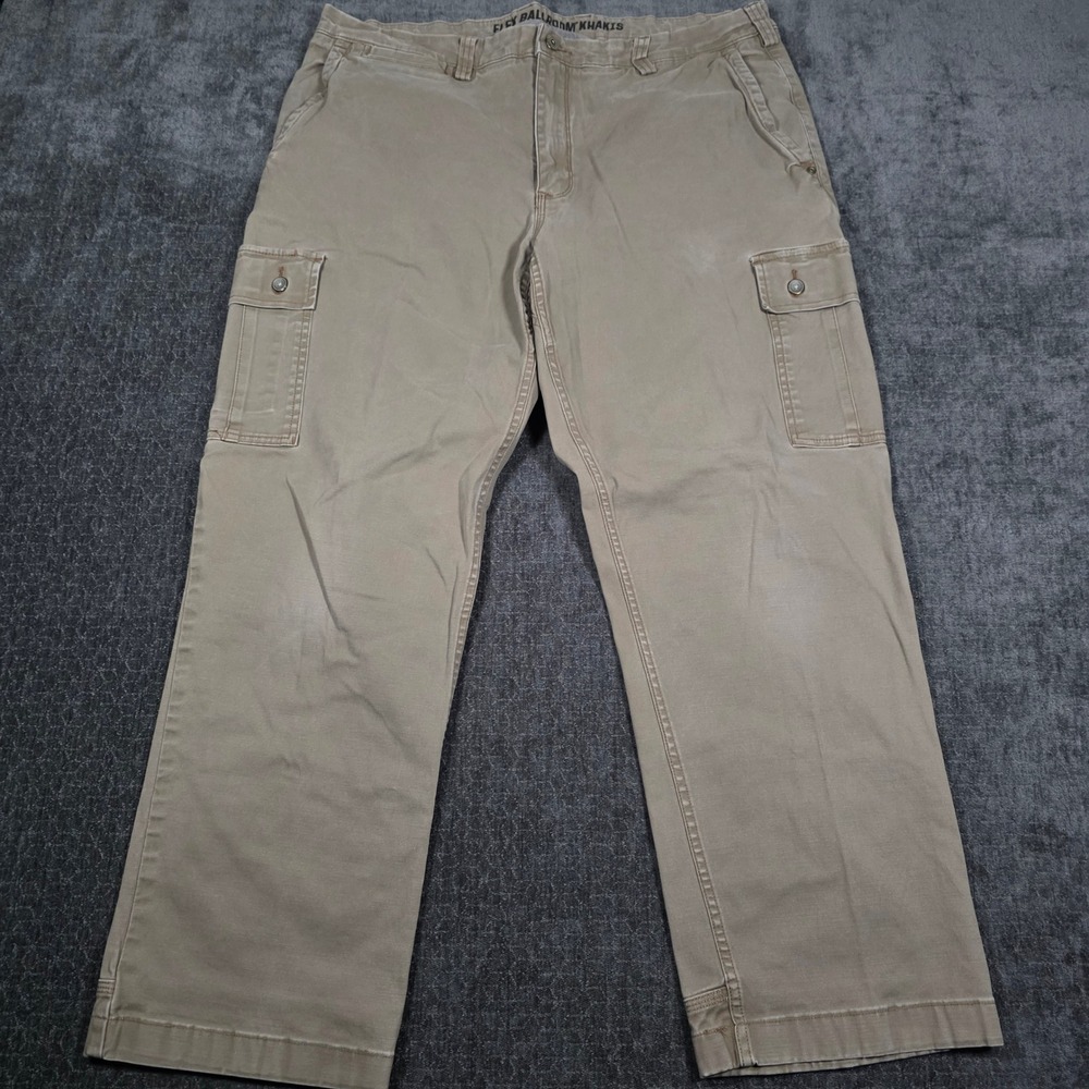 Duluth Trading Co Flex Ballroom Khakis Cargo Pants Tan 38x30 Relaxed Fit Mens